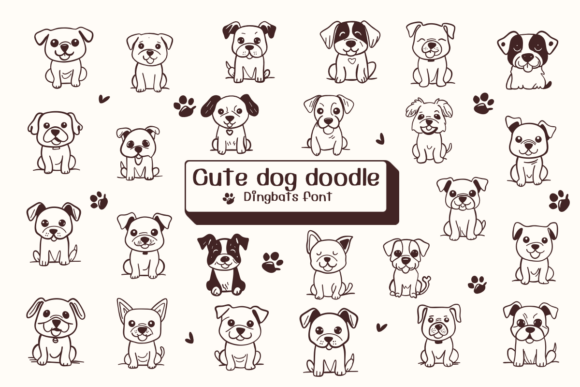 Cute Dog Doodle: A Playful Font for Editorial Design