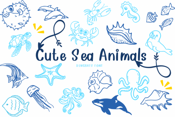Cute Sea Animals Font for Branding and Creative Projects